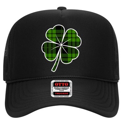 Four Leaf Clover Plaid Trucker Hat