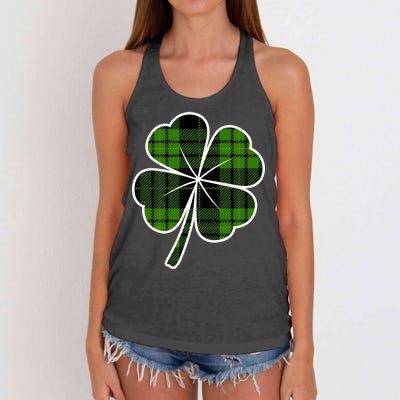 Four Leaf Clover Plaid Women's Knotted Racerback Tank