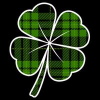 Four Leaf Clover Plaid Short Acrylic Beanie