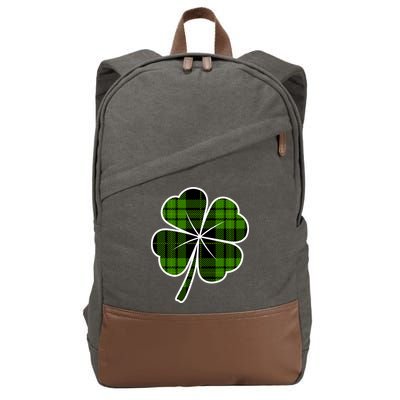 Four Leaf Clover Plaid Cotton Canvas Backpack
