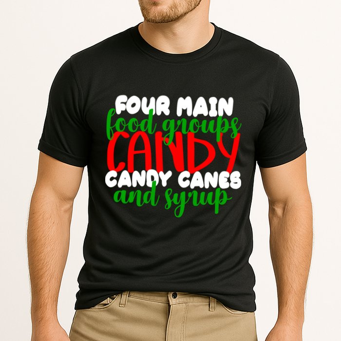 Four Main Food Groups Candy Canes & Syrup  Cooling Performance Crew T-Shirt