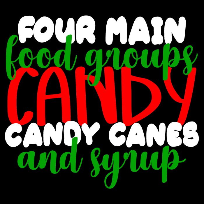 Four Main Food Groups Candy Canes & Syrup  Long Sleeve Shirt