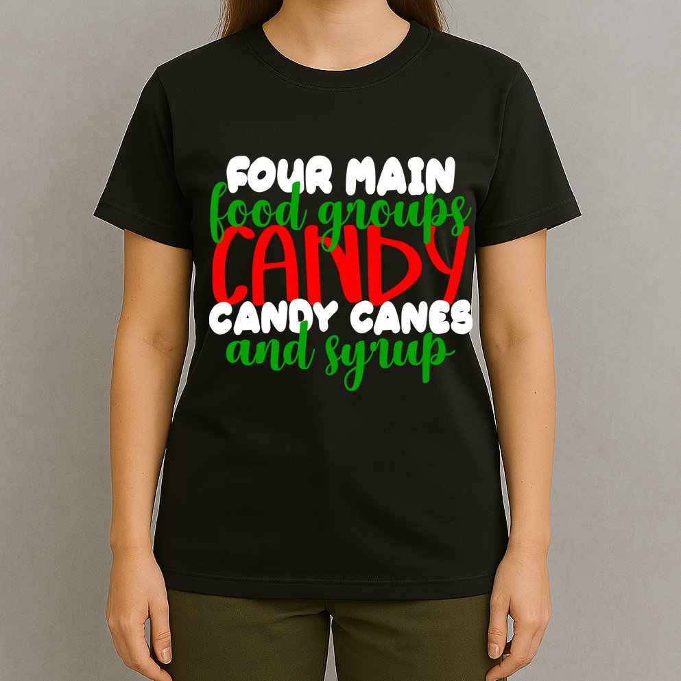 Four Main Food Groups Candy Canes & Syrup  T-Shirt