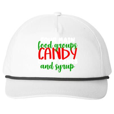 Four Main Food Groups Candy Canes & Syrup  Snapback Five-Panel Rope Hat