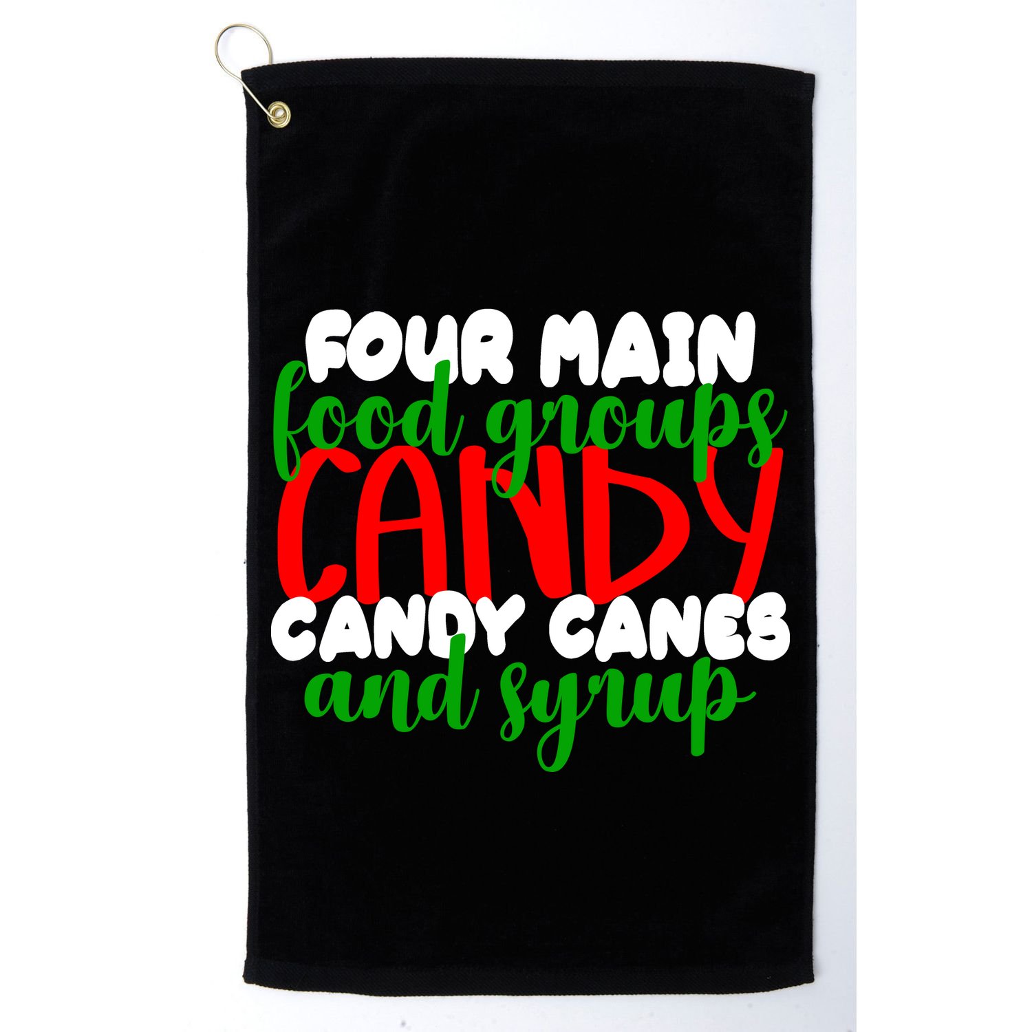 Four Main Food Groups Candy Canes & Syrup  Golf Towel