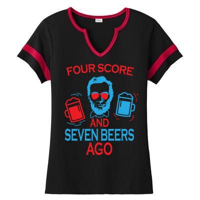 Four Score and Seven Beers Ago Ladies Halftime Notch Neck Tee