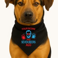 Four Score and Seven Beers Ago USA-Made Doggie Bandana