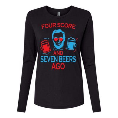 Four Score and Seven Beers Ago Womens Cotton Relaxed Long Sleeve T-Shirt