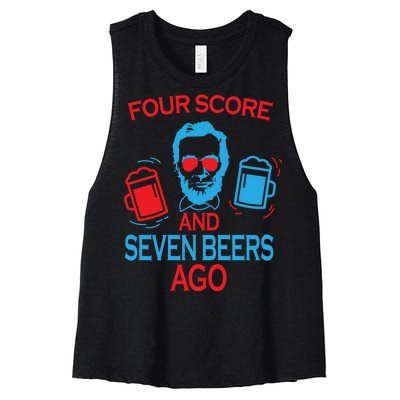 Four Score and Seven Beers Ago Women's Racerback Cropped Tank