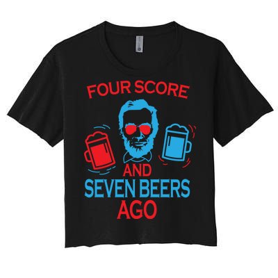 Four Score and Seven Beers Ago Women's Crop Top Tee