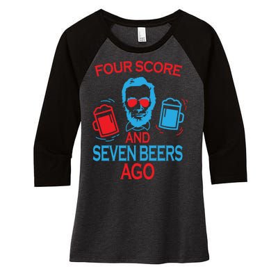 Four Score and Seven Beers Ago Women's Tri-Blend 3/4-Sleeve Raglan Shirt