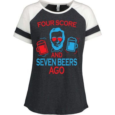 Four Score and Seven Beers Ago Enza Ladies Jersey Colorblock Tee