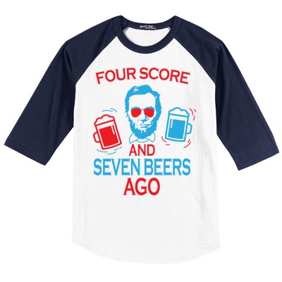 Four Score and Seven Beers Ago Baseball Sleeve Shirt