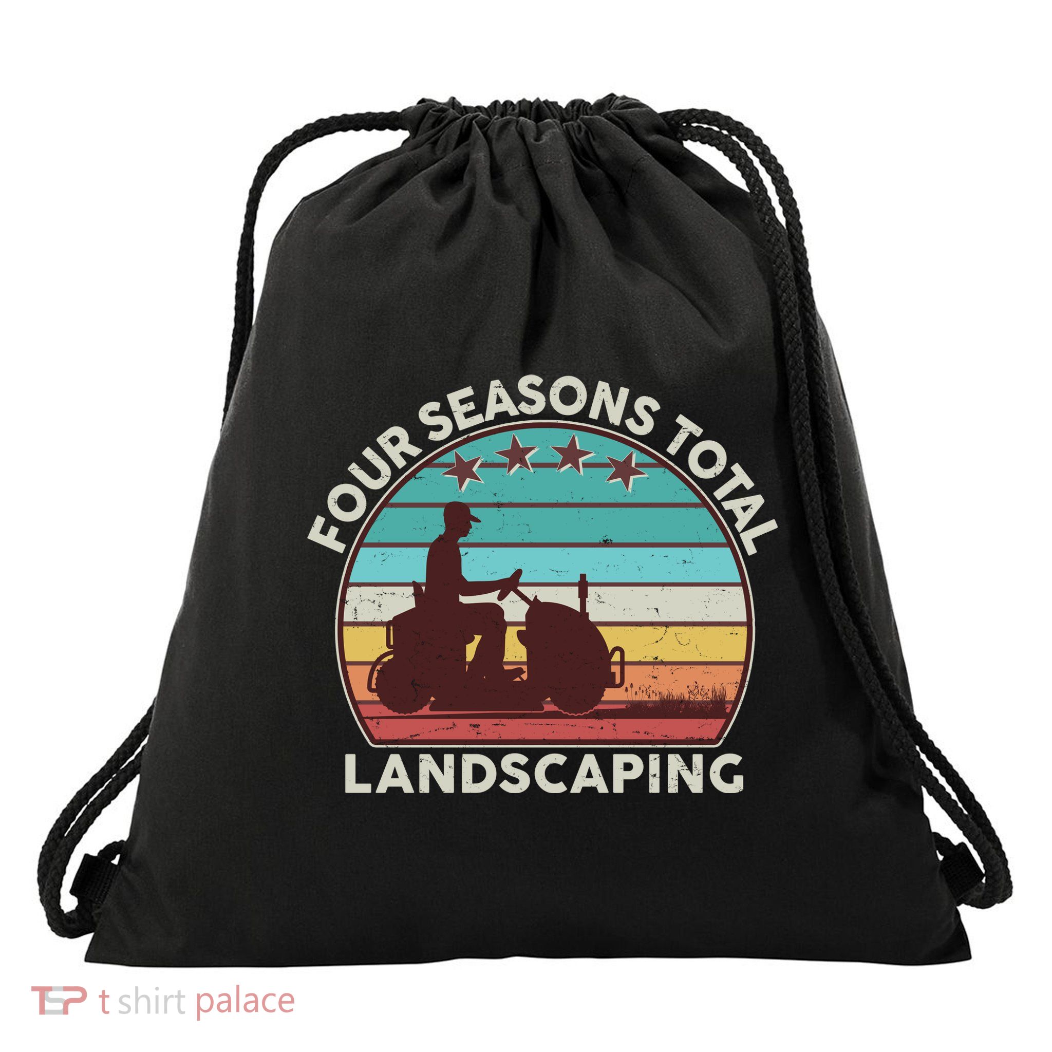 Four Season Total Landscaping Vintage Style Colors Drawstring Bag