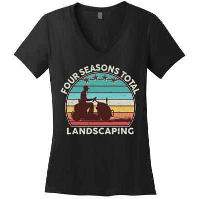 Four Season Total Landscaping Vintage Style Colors Women's V-Neck T-Shirt