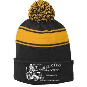 Four Seasons Total Landscaping Stripe Pom Pom Beanie