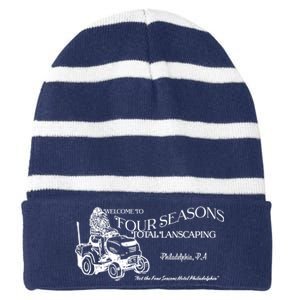 Four Seasons Total Landscaping Striped Beanie with Solid Band