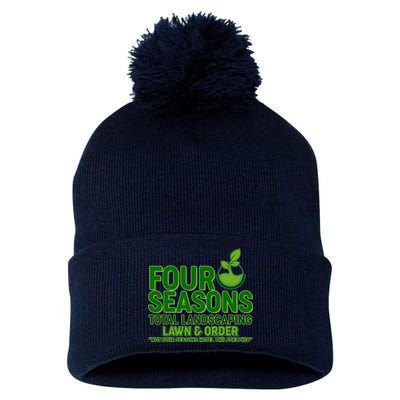 Four Seasons Total Landscaping Lawn And Order  Pom Pom 12in Knit Beanie