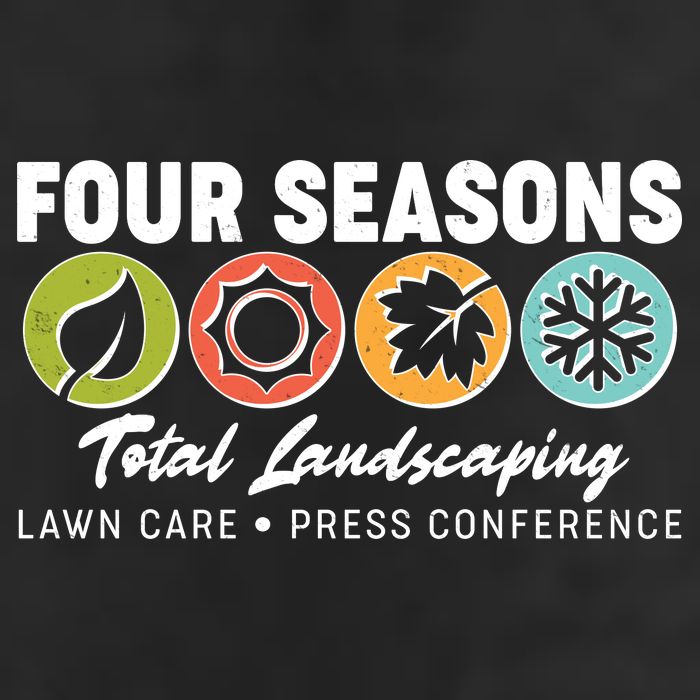 Four Seasons Total Landscaping Lawn Care Press Conference 7 Panel Mesh Trucker Snapback Hat