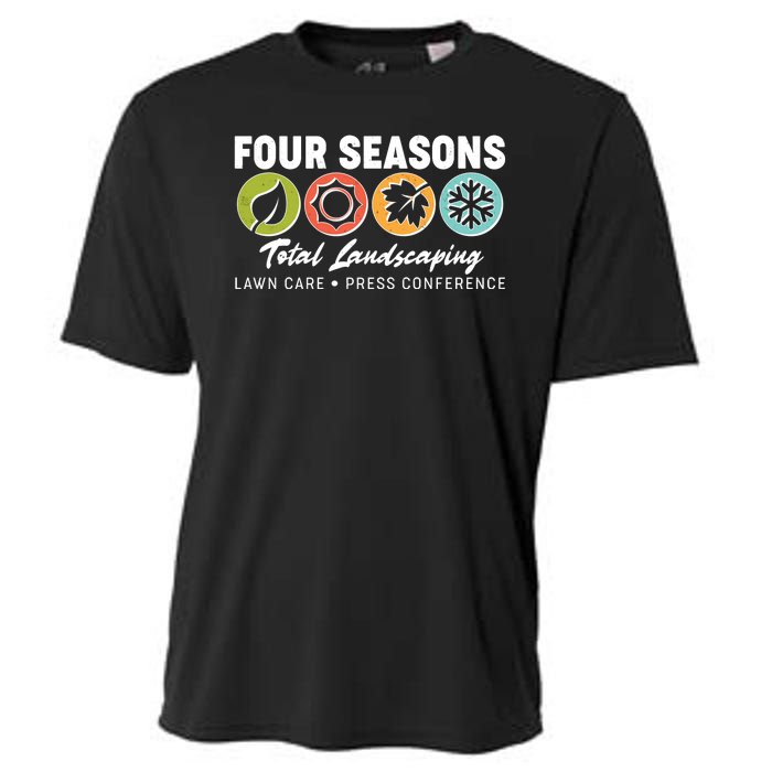 Four Seasons Total Landscaping Lawn Care Press Conference Cooling Performance Crew T-Shirt