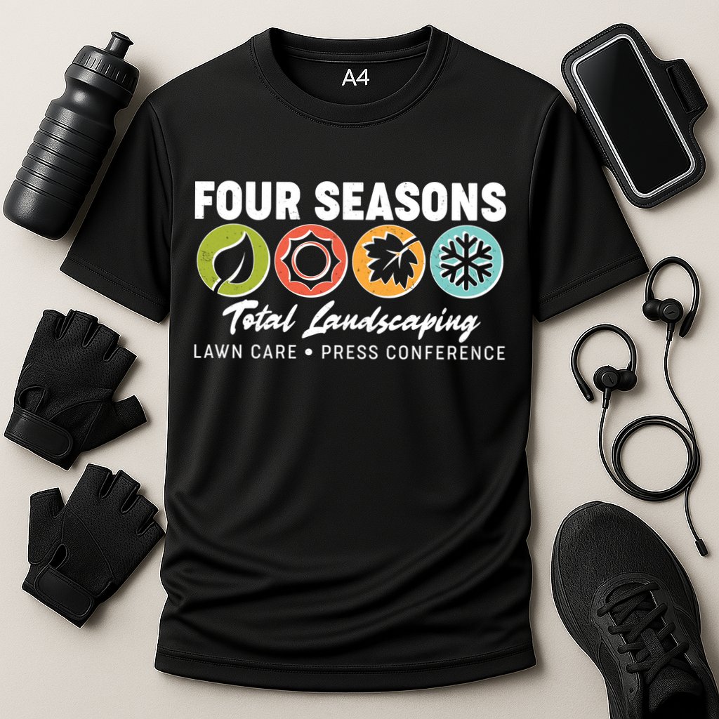 Four Seasons Total Landscaping Lawn Care Press Conference Cooling Performance Crew T-Shirt