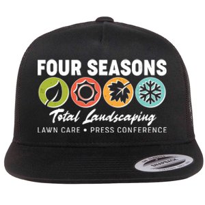 Four Seasons Total Landscaping Lawn Care Press Conference Flat Bill Trucker Hat