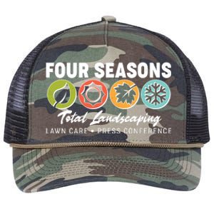 Four Seasons Total Landscaping Lawn Care Press Conference Retro Rope Trucker Hat Cap