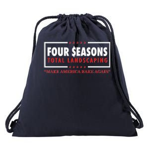 Four Seasons Total Landscaping Make America Rake Again Logo Drawstring Bag