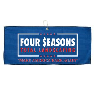 Four Seasons Total Landscaping Make America Rake Again Logo Large Microfiber Waffle Golf Towel