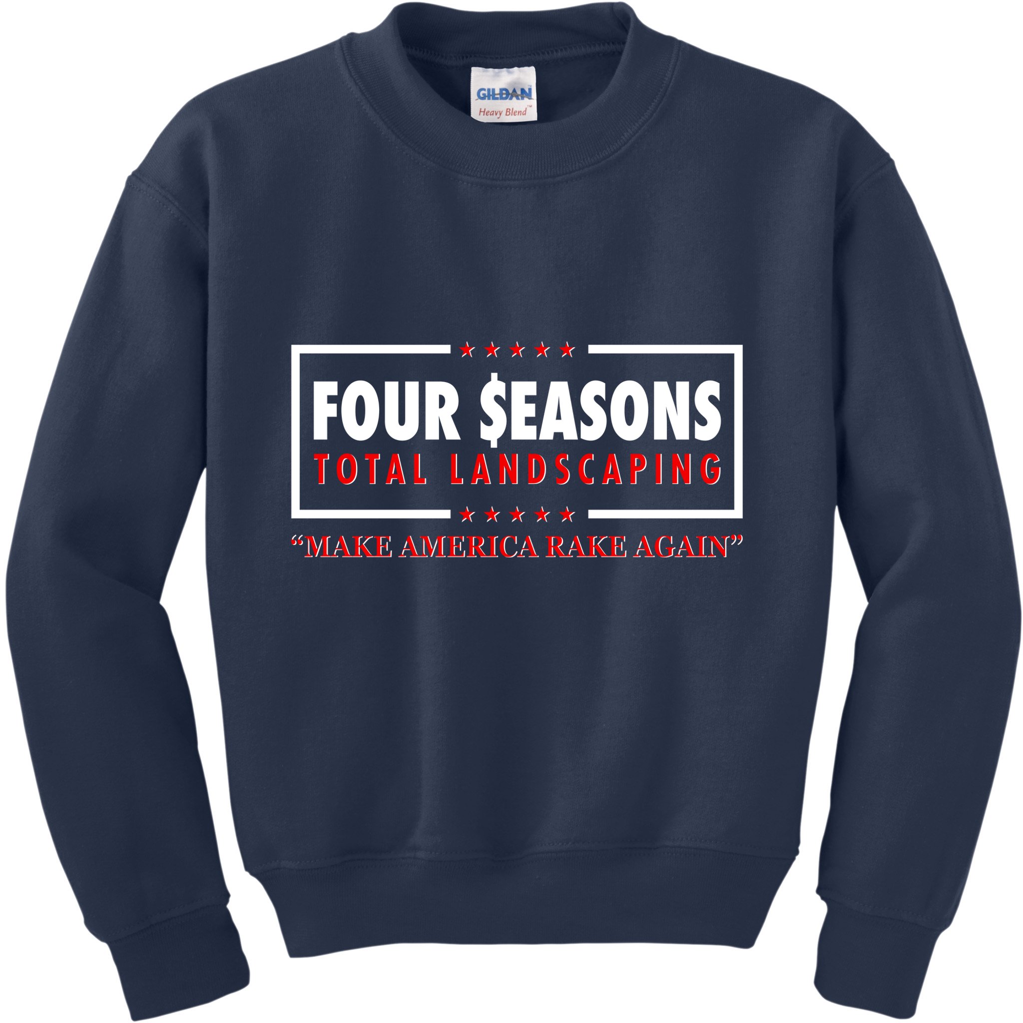 Four Seasons Total Landscaping Make America Rake Again Logo Kids Sweatshirt