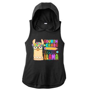 Fourth Grade No Prob Llama 4th Grade Students Teachers Ladies PosiCharge Tri-Blend Wicking Draft Hoodie Tank