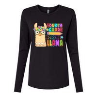 Fourth Grade No Prob Llama 4th Grade Students Teachers Womens Cotton Relaxed Long Sleeve T-Shirt