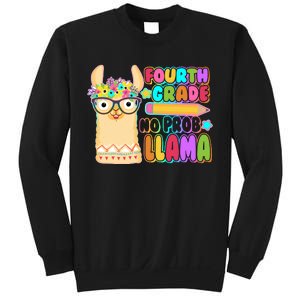 Fourth Grade No Prob Llama 4th Grade Students Teachers Sweatshirt