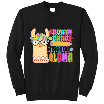 Fourth Grade No Prob Llama 4th Grade Students Teachers Sweatshirt