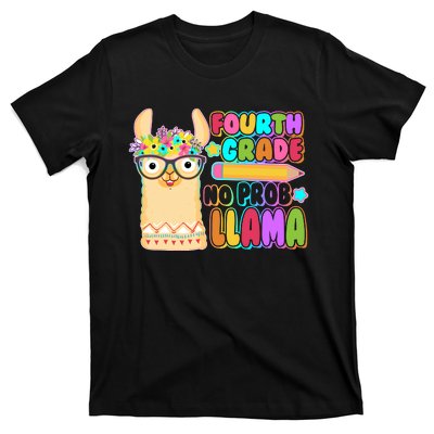 Fourth Grade No Prob Llama 4th Grade Students Teachers T-Shirt