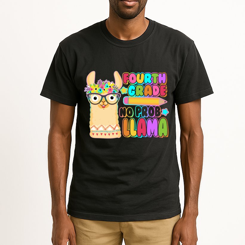 Fourth Grade No Prob Llama 4th Grade Students Teachers Tall T-Shirt