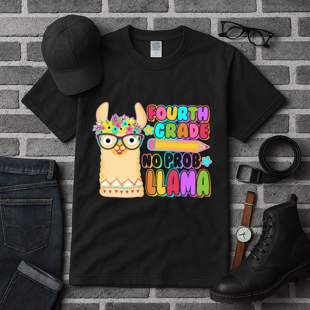 Fourth Grade No Prob Llama 4th Grade Students Teachers Tall T-Shirt