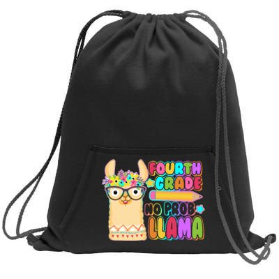 Fourth Grade No Prob Llama 4th Grade Students Teachers Sweatshirt Cinch Pack Bag