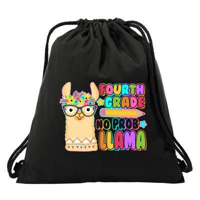 Fourth Grade No Prob Llama 4th Grade Students Teachers Drawstring Bag