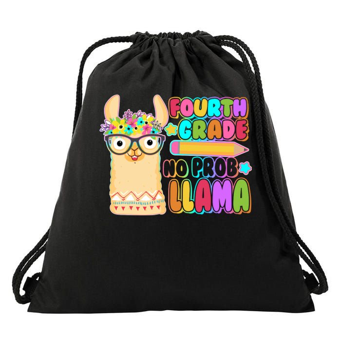 Fourth Grade No Prob Llama 4th Grade Students Teachers Drawstring Bag