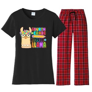 Fourth Grade No Prob Llama 4th Grade Students Teachers Women's Flannel Pajama Set