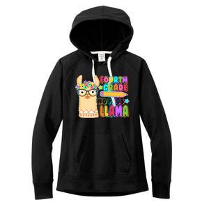 Fourth Grade No Prob Llama 4th Grade Students Teachers Women's Fleece Hoodie