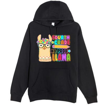 Fourth Grade No Prob Llama 4th Grade Students Teachers Premium Pullover Hoodie