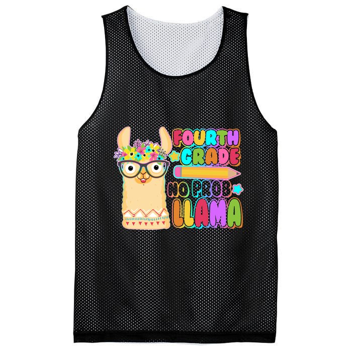 Fourth Grade No Prob Llama 4th Grade Students Teachers Mesh Reversible Basketball Jersey Tank