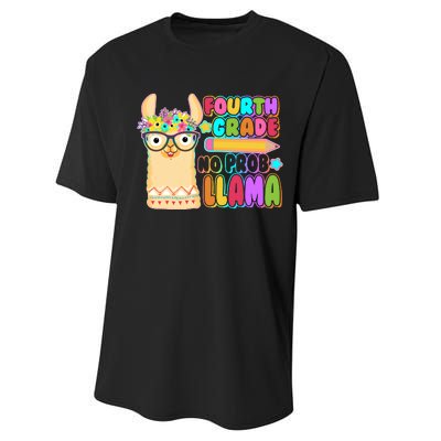 Fourth Grade No Prob Llama 4th Grade Students Teachers Performance Sprint T-Shirt