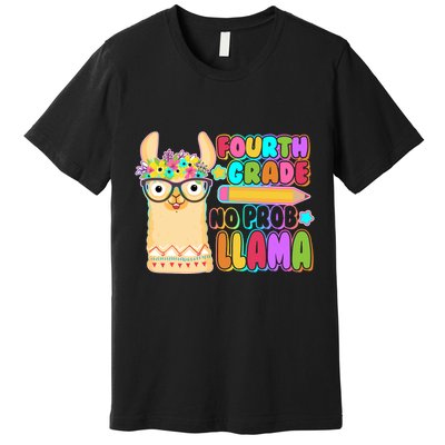 Fourth Grade No Prob Llama 4th Grade Students Teachers Premium T-Shirt