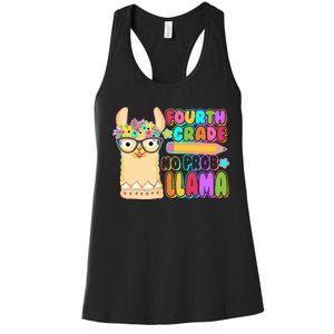 Fourth Grade No Prob Llama 4th Grade Students Teachers Women's Racerback Tank