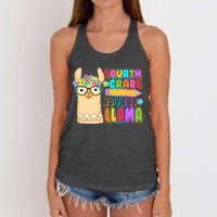 Fourth Grade No Prob Llama 4th Grade Students Teachers Women's Knotted Racerback Tank