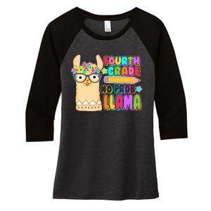 Fourth Grade No Prob Llama 4th Grade Students Teachers Women's Tri-Blend 3/4-Sleeve Raglan Shirt