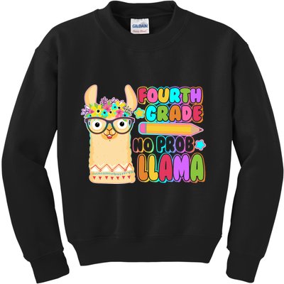 Fourth Grade No Prob Llama 4th Grade Students Teachers Kids Sweatshirt